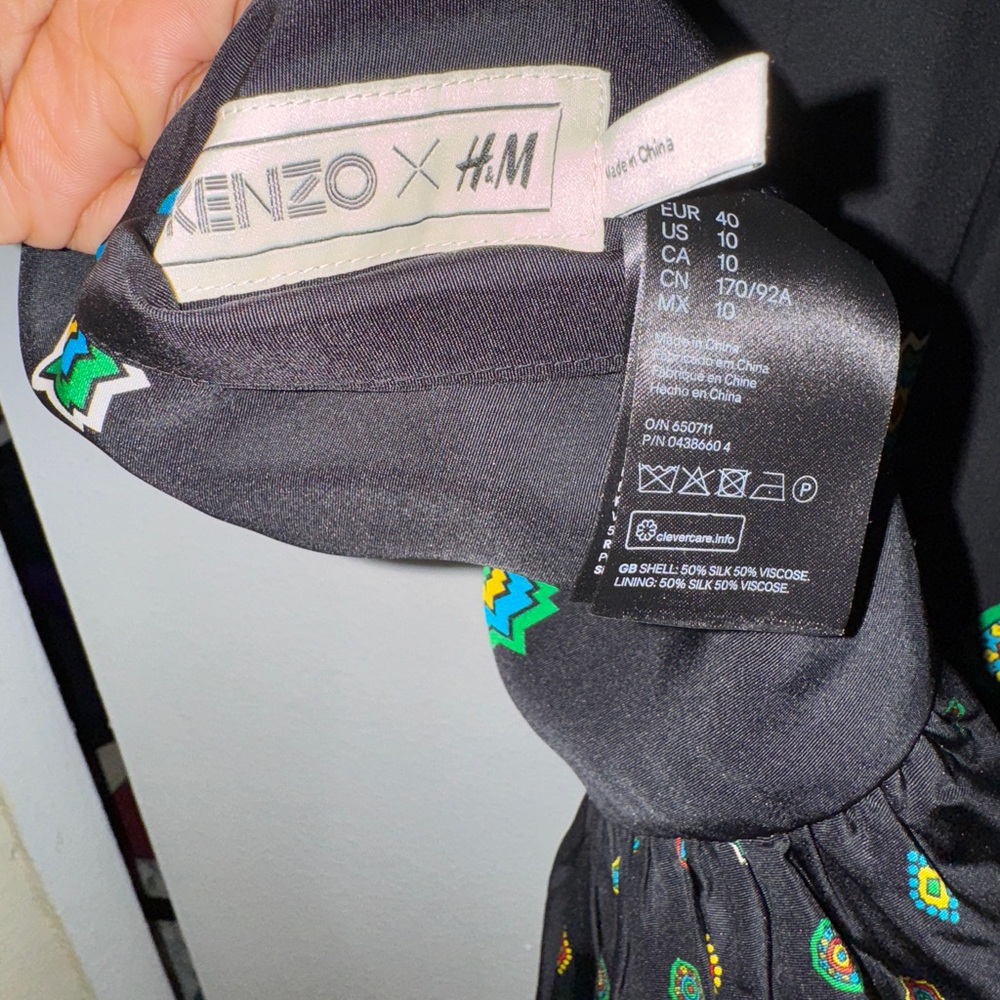 🐅Kenzo x H&M Reversible Silk Drop-Waist Dress – Size 10 (Two Dresses in One!) ✨ - Picture 7 of 8